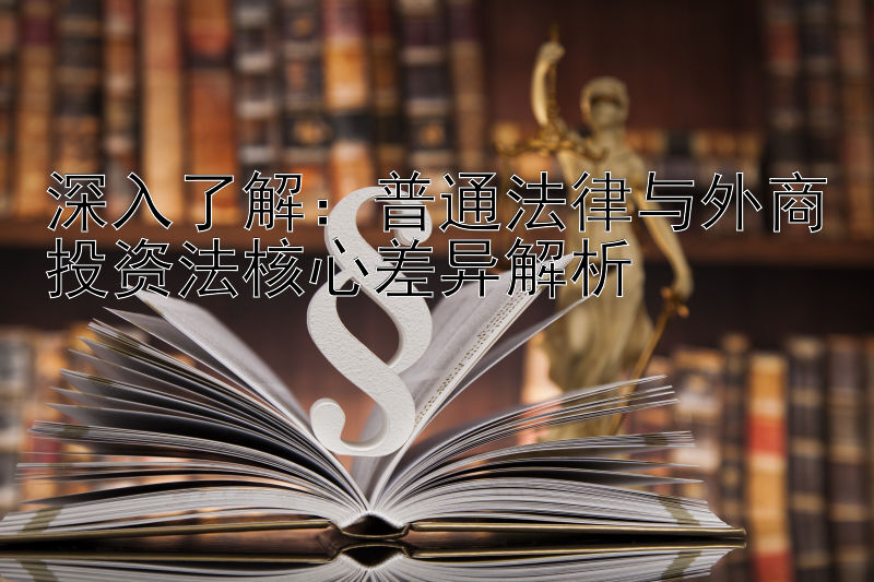 深入了解：普通法律与外商投资法核心差异解析