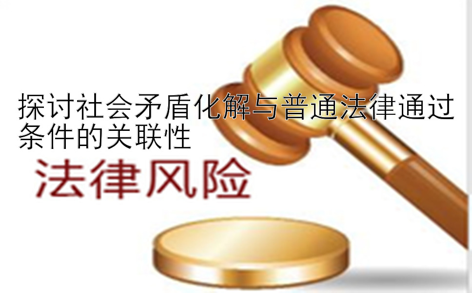 探讨社会矛盾化解与普通法律通过条件的关联性