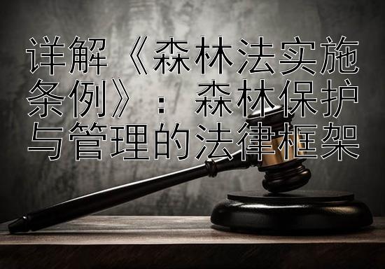 详解《森林法实施条例》：森林保护与管理的法律框架