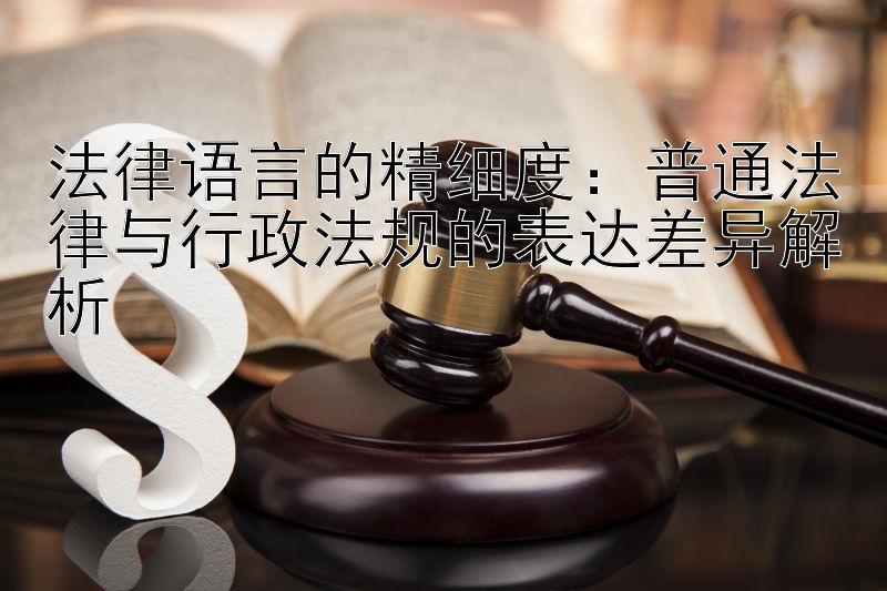 法律语言的精细度：普通法律与行政法规的表达差异解析