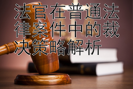 法官在普通法律案件中的裁决策略解析