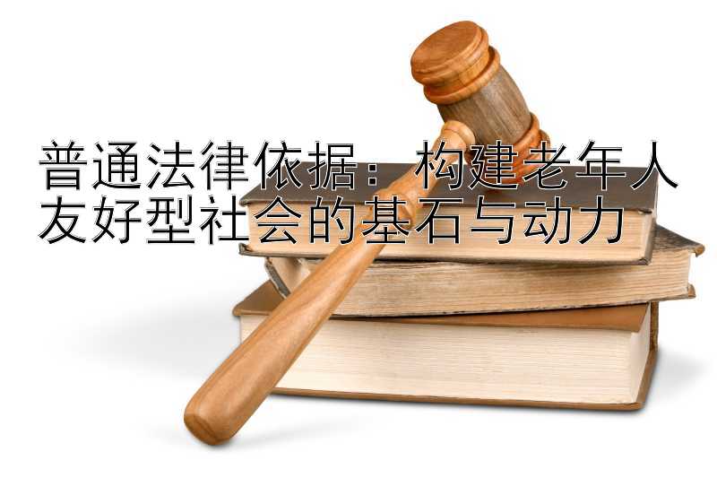 普通法律依据：构建老年人友好型社会的基石与动力