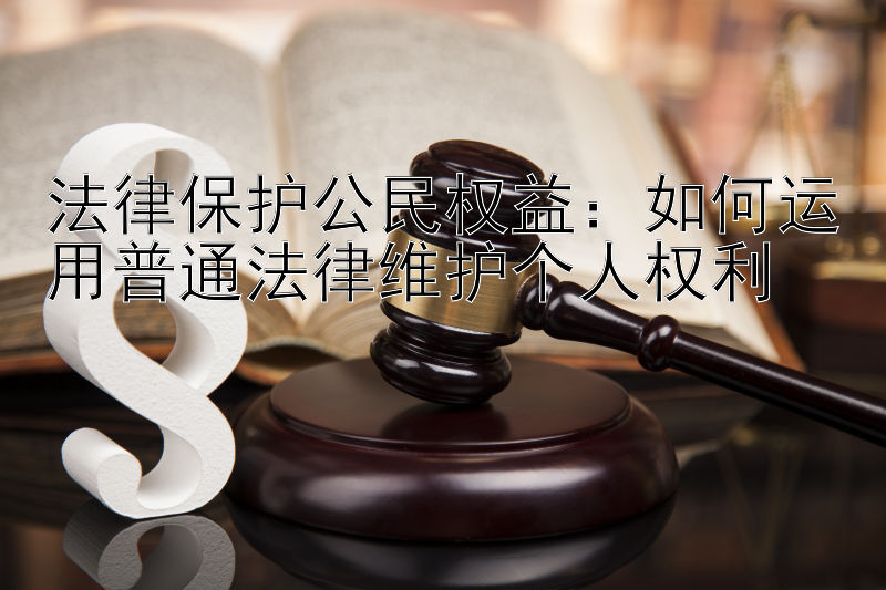 法律保护公民权益：如何运用普通法律维护个人权利