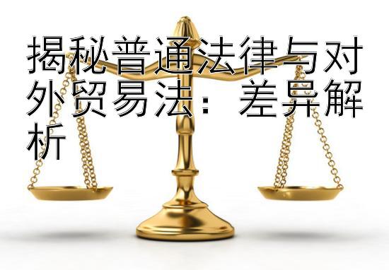 揭秘普通法律与对外贸易法：差异解析