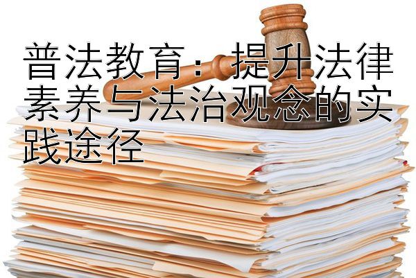 普法教育：提升法律素养与法治观念的实践途径