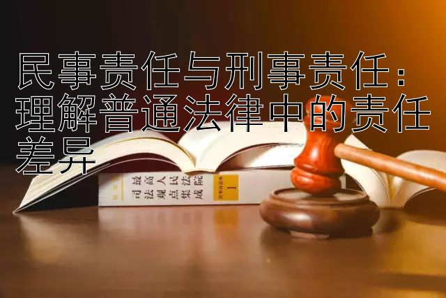 民事责任与刑事责任：理解普通法律中的责任差异