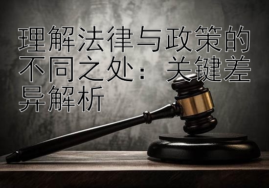 理解法律与政策的不同之处：关键差异解析