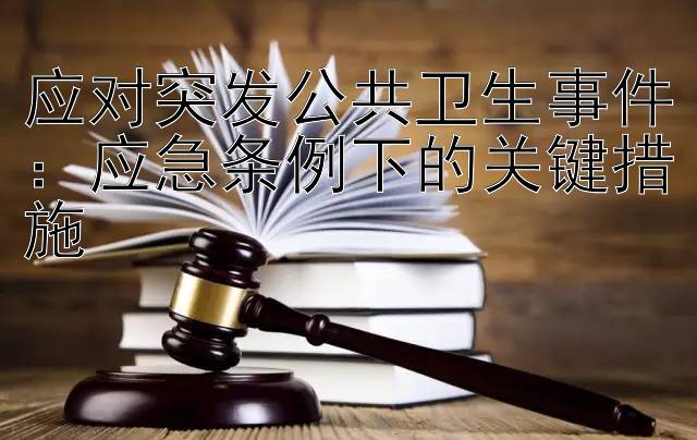 应对突发公共卫生事件：应急条例下的关键措施