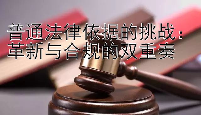 普通法律依据的挑战：革新与合规的双重奏