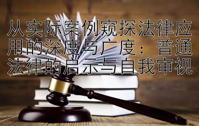 从实际案例窥探法律应用的深度与广度：普通法律的启示与自我审视