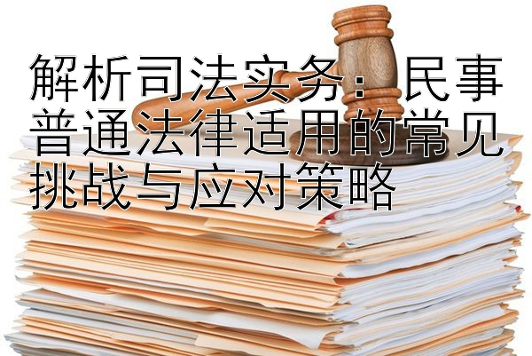 解析司法实务：民事普通法律适用的常见挑战与应对策略