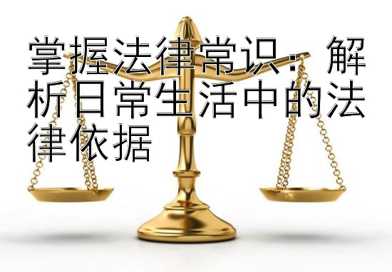 掌握法律常识：解析日常生活中的法律依据