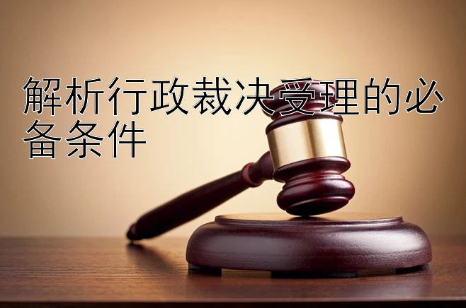 解析行政裁决受理的必备条件