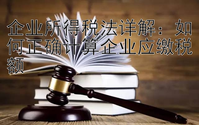 企业所得税法详解：如何正确计算企业应缴税额