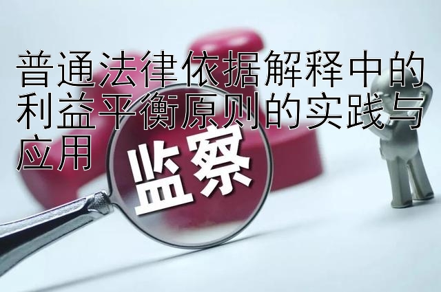 普通法律依据解释中的利益平衡原则的实践与应用