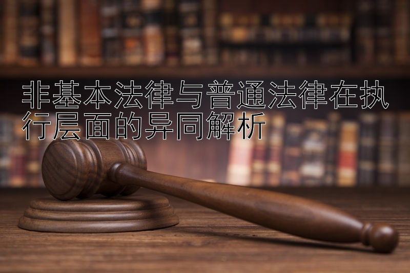 非基本法律与普通法律在执行层面的异同解析