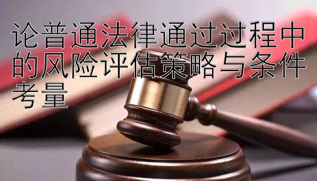 论普通法律通过过程中的风险评估策略与条件考量