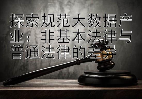 探索规范大数据产业：非基本法律与普通法律的差异