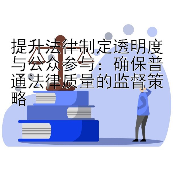 提升法律制定透明度与公众参与：确保普通法律质量的监督策略