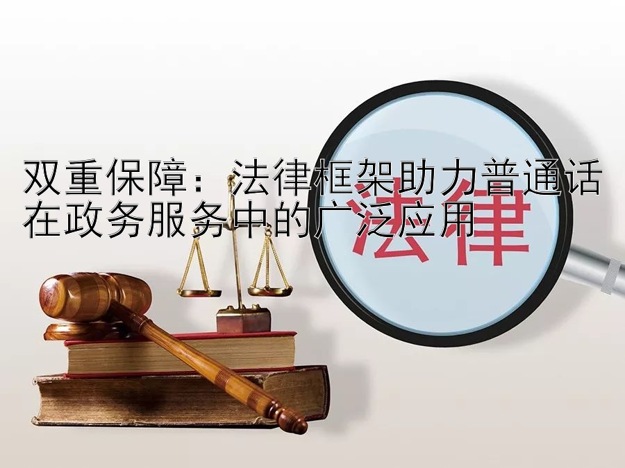 双重保障：法律框架助力普通话在政务服务中的广泛应用