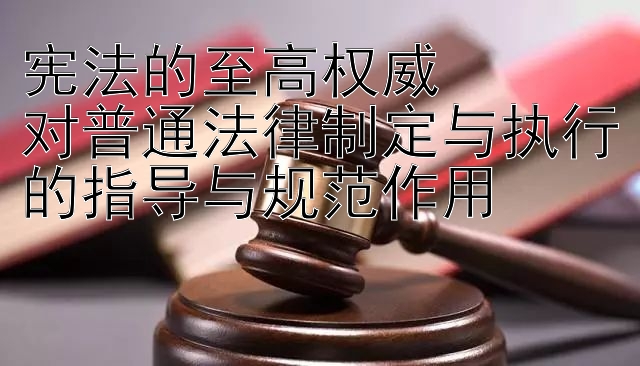 宪法的至高权威  
对普通法律制定与执行的指导与规范作用